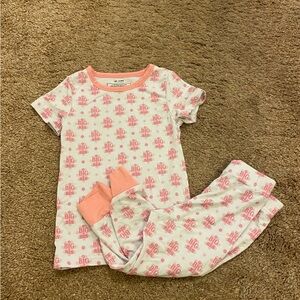 Pink and White Big Sis Bamboo Pajama Set
